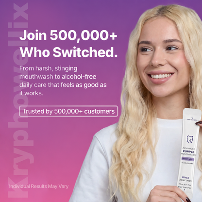 Purple Bright Mouthwash – Because White Teeth Start with the Right Swish.